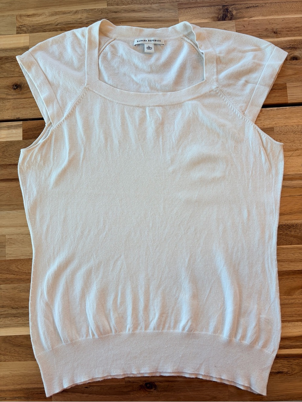 Banana Republic Cream Cap Sleeve Knit Top